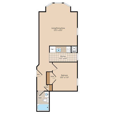 Regent Terrace One Bedroom Floor Plan