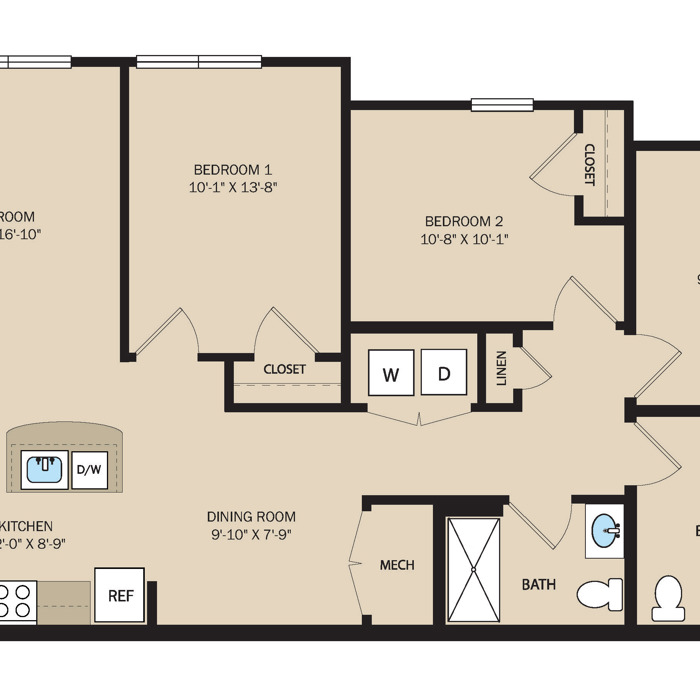 3 Bed 2 Bath - A