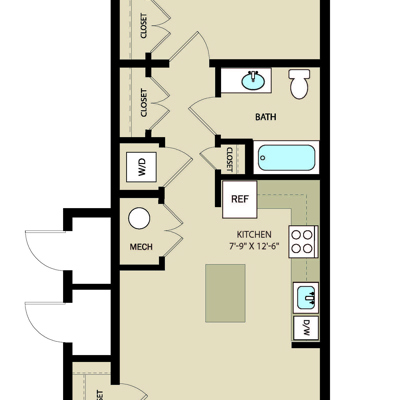 1 Bed 1 Bath