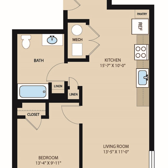 1 Bed 1 Bath