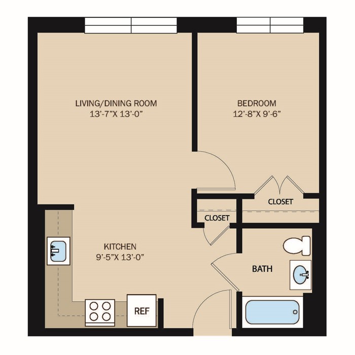 1 BR 1 BA