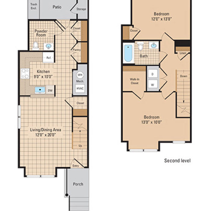 Roosevelt Manor Two Bedroom Floor Plan