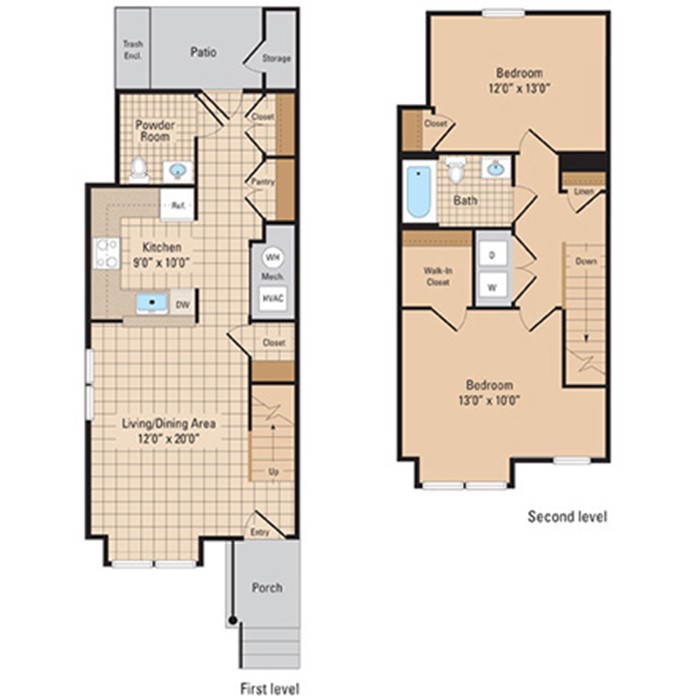 Roosevelt Manor Two Bedroom Floor Plan