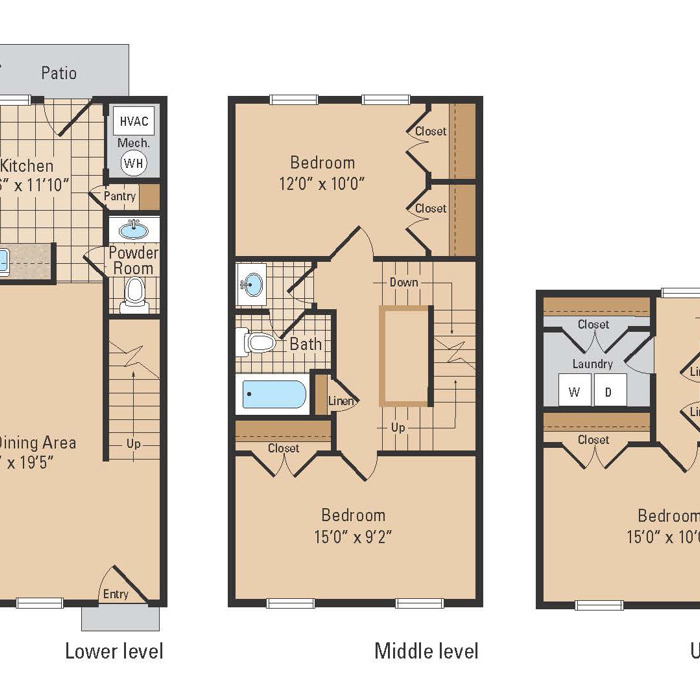 Martin Luther King Three Bedroom Floorplan