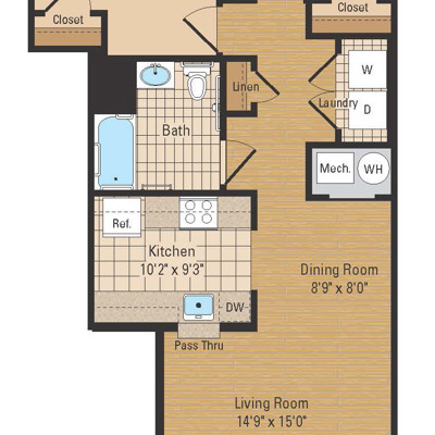 2 Bed 1 Bath
