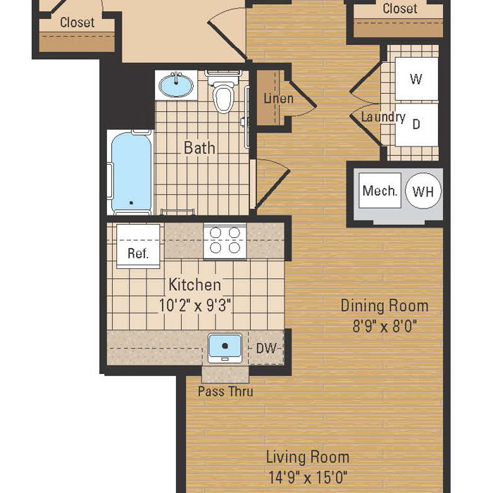 2 Bed 1 Bath
