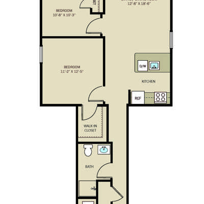 2 Bed 1 Bath B