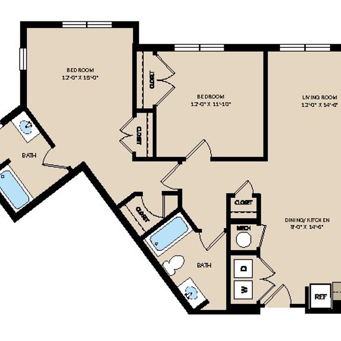 Unit 2G - 2 Bed 2 Bath