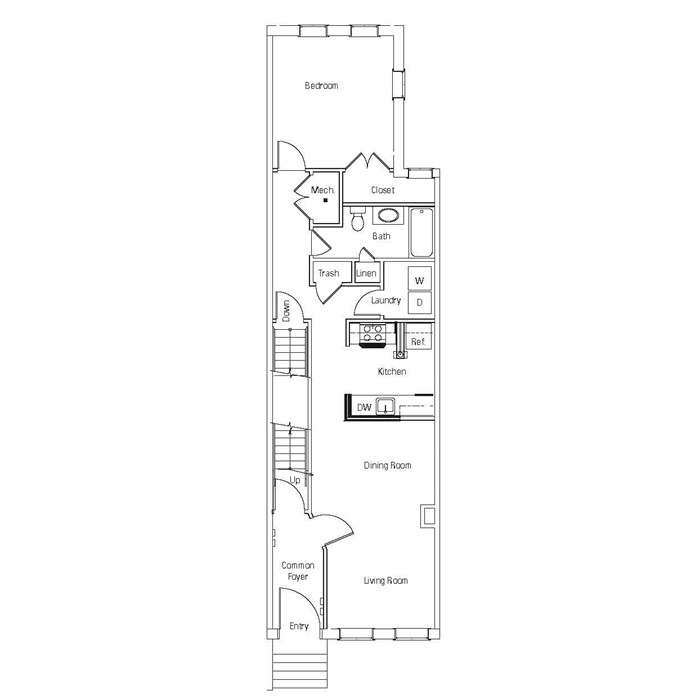The Brownstones One Bedroom Floor Plan