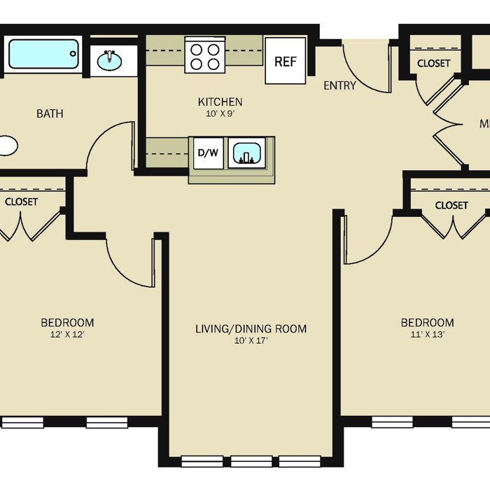 2 Bed 1 Bath