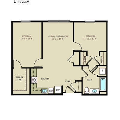 2 Bed 1 Bath