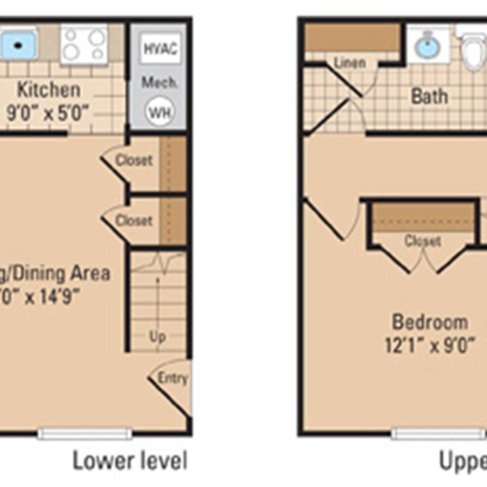 Jefferis Square One Bedroom Floorplan