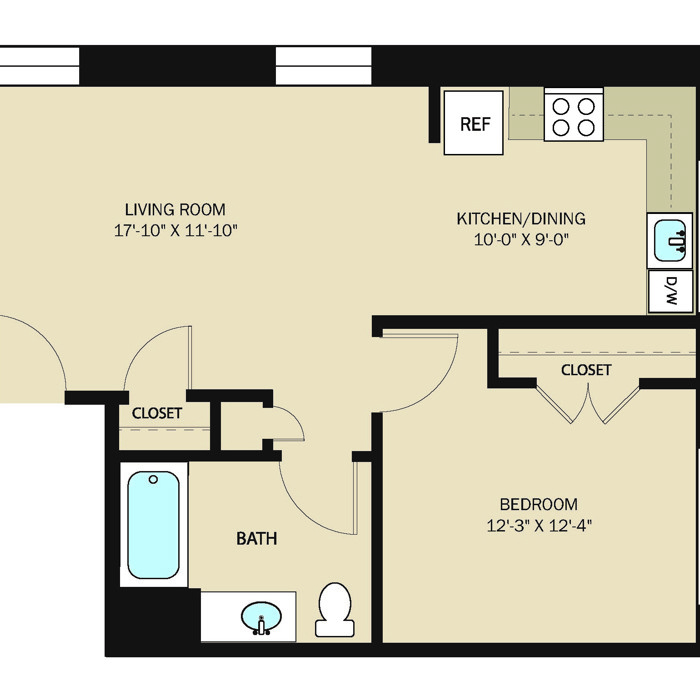 1 Bed 1 Bath