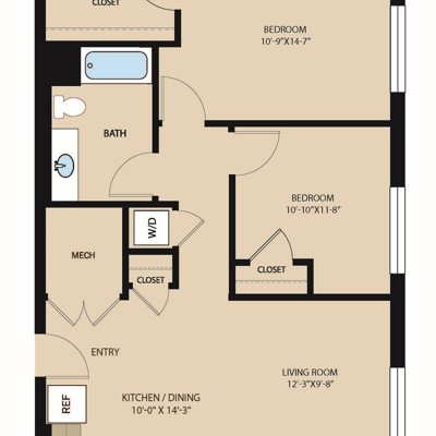 2 Bed 1 Bath