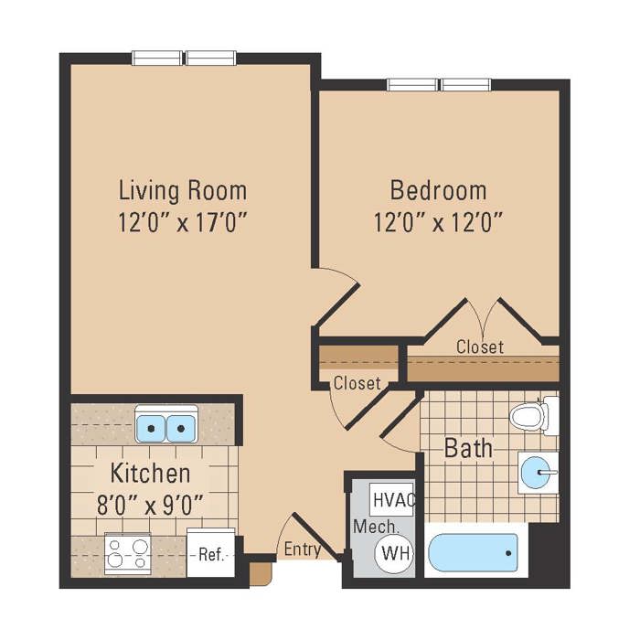 1 Bed 1 Bath