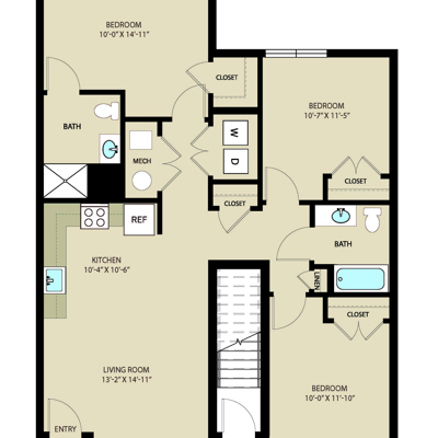 3 Bed 2 Bath