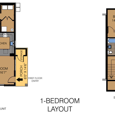 Fairview Village One Bedroom Floorplan