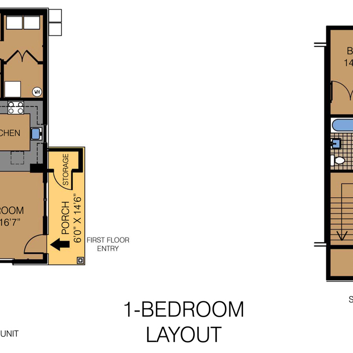 Fairview Village One Bedroom Floorplan