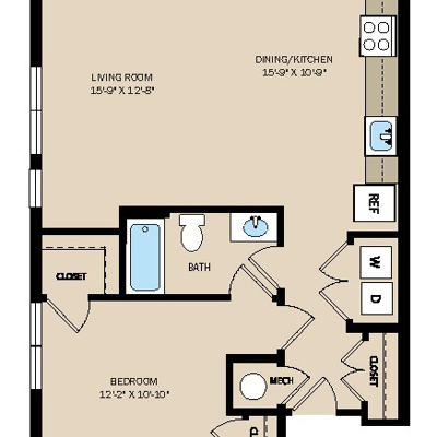 Unit 1H - 1 Bed 1 Bath