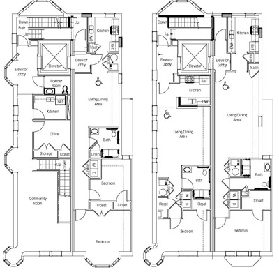 The Brownstones Multilevel Floor Plan