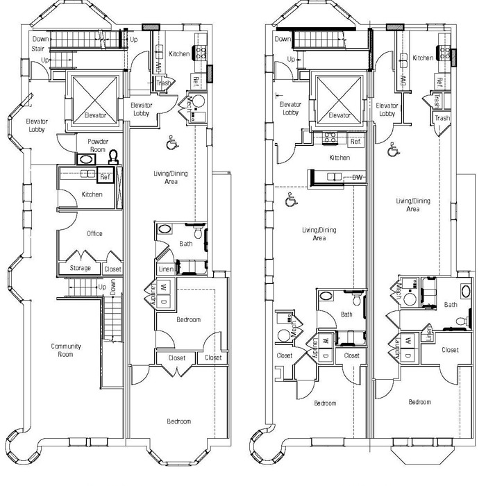 The Brownstones Multilevel Floor Plan