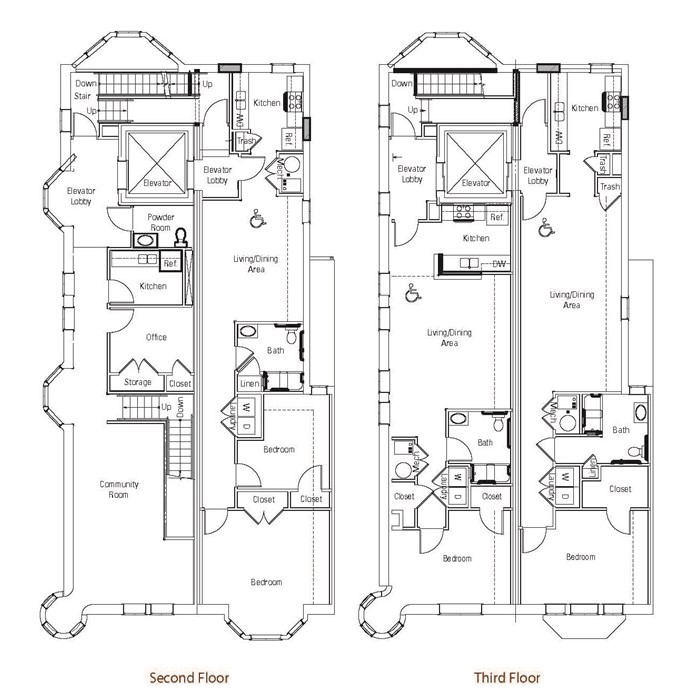 The Brownstones Multilevel Floor Plan