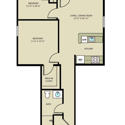 2 Bed 1 Bath C