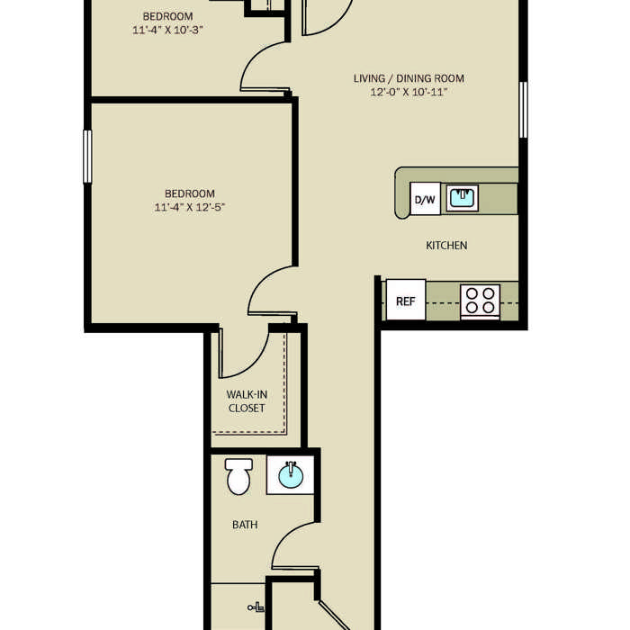 2 Bed 1 Bath C