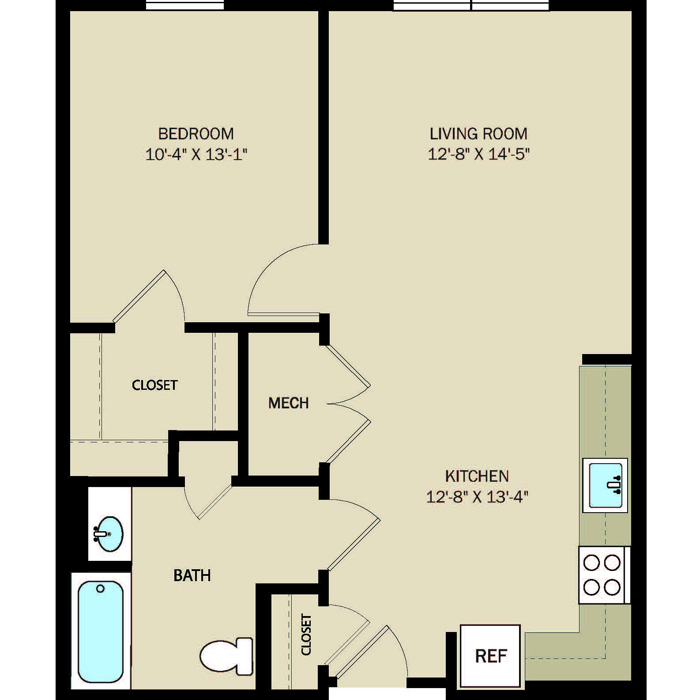 1 Bed 1 Bath
